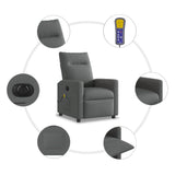 Fauteuil inclinable de massage électrique gris foncé tissu