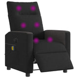 Fauteuil de massage inclinable électrique Noir Tissu