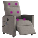 Fauteuil de massage inclinable électrique Taupe Tissu