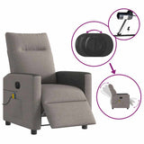 Fauteuil de massage inclinable électrique Taupe Tissu