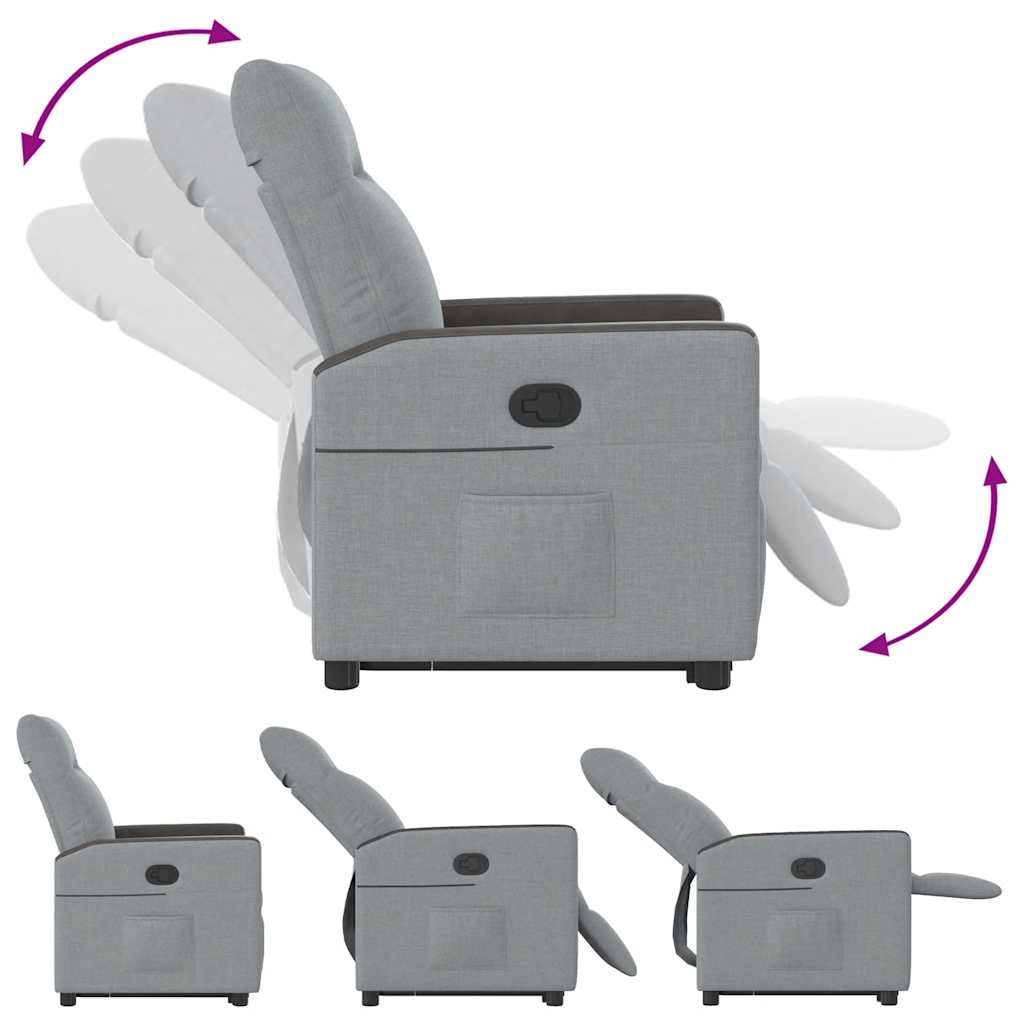 Fauteuil inclinable Gris clair Tissu