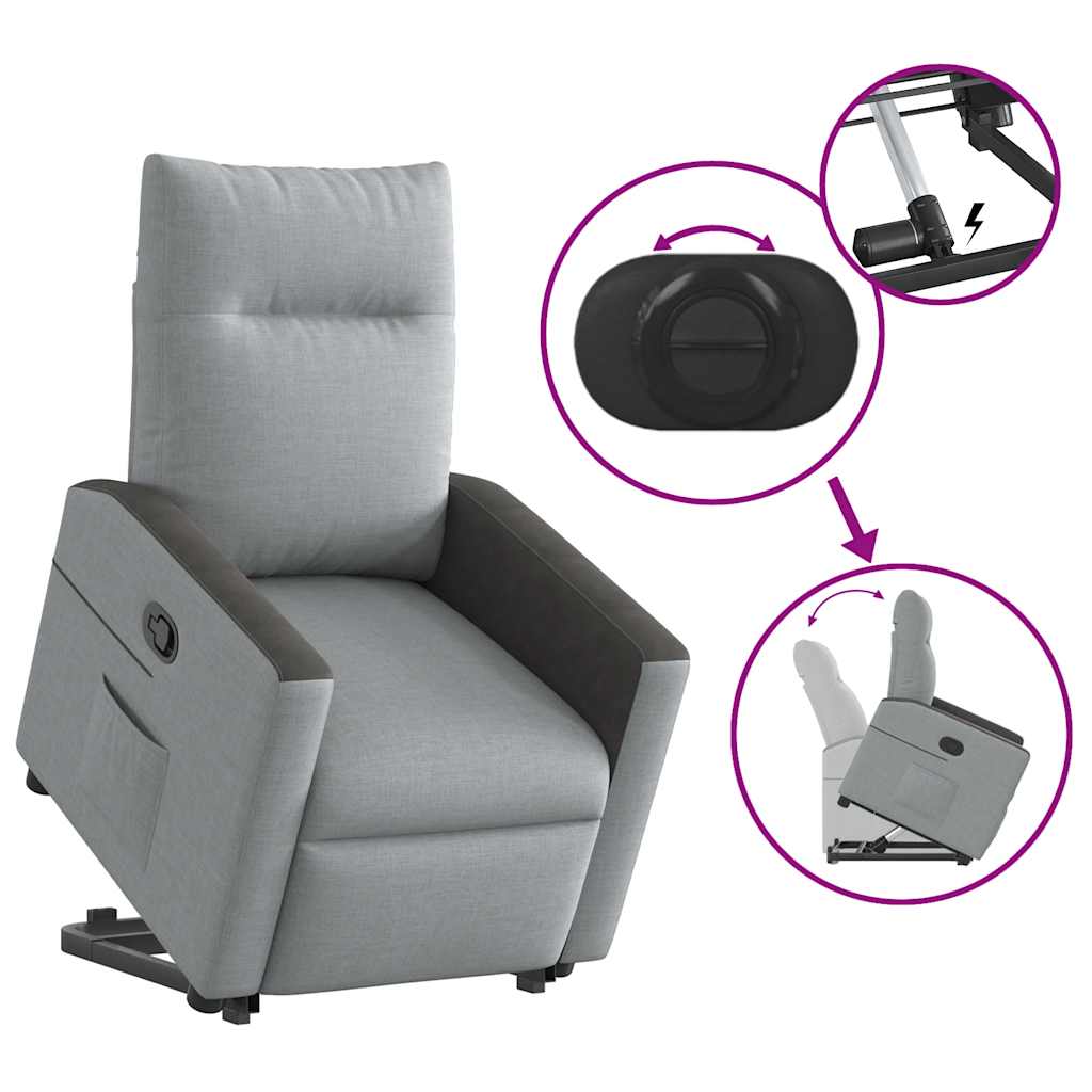 Fauteuil inclinable Gris clair Tissu