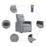 Fauteuil de massage inclinable Gris clair Tissu