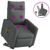 Fauteuil de massage inclinable Gris foncé Tissu