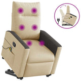 Fauteuil inclinable de massage Crème Tissu