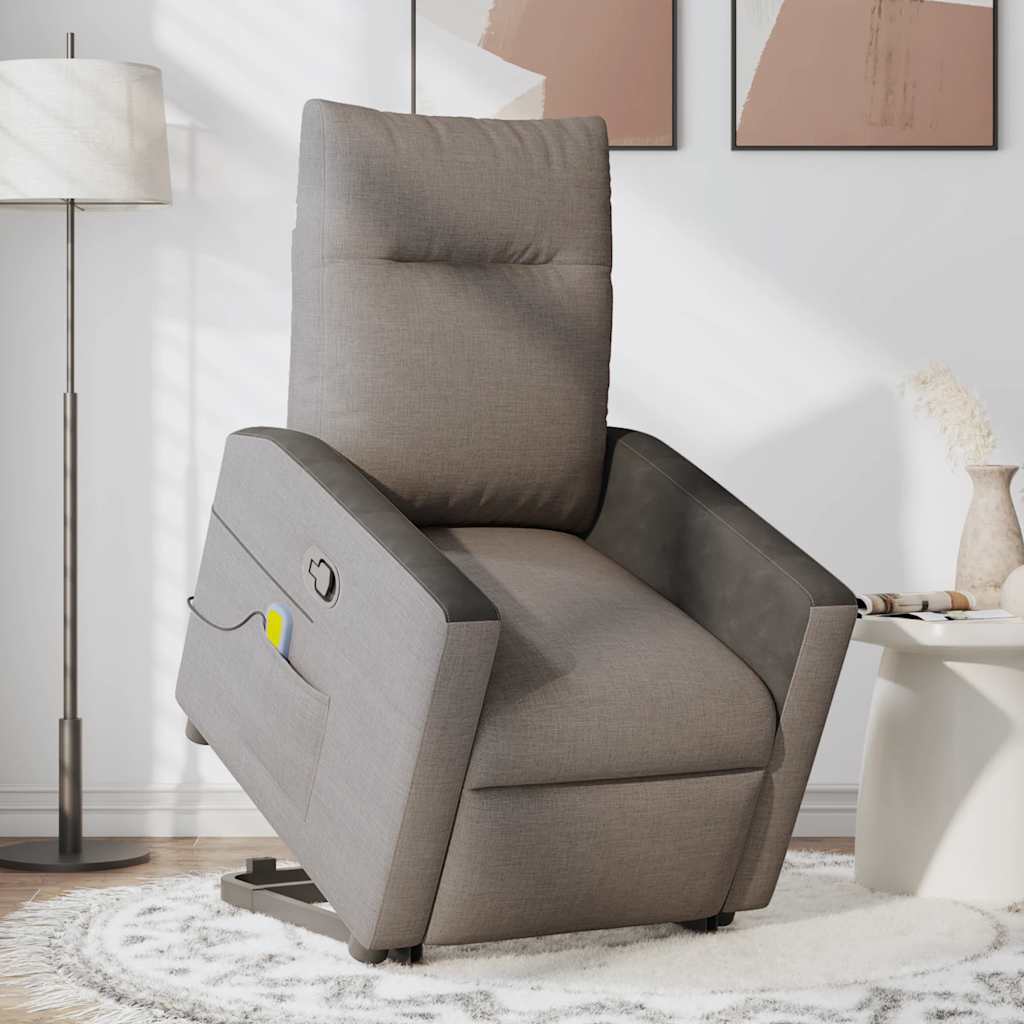 Fauteuil inclinable de massage Taupe Tissu