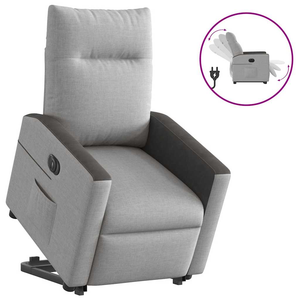 Fauteuil inclinable électrique gris nuage tissu