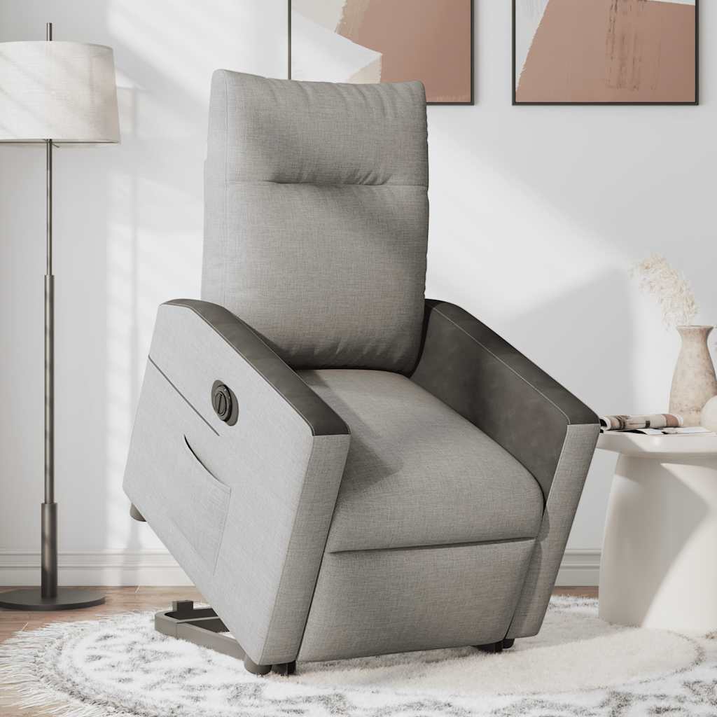 Fauteuil inclinable électrique gris nuage tissu