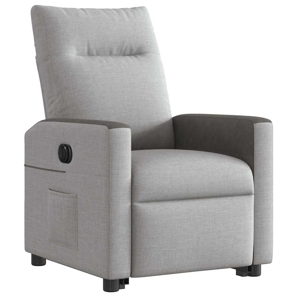 Fauteuil inclinable électrique gris nuage tissu