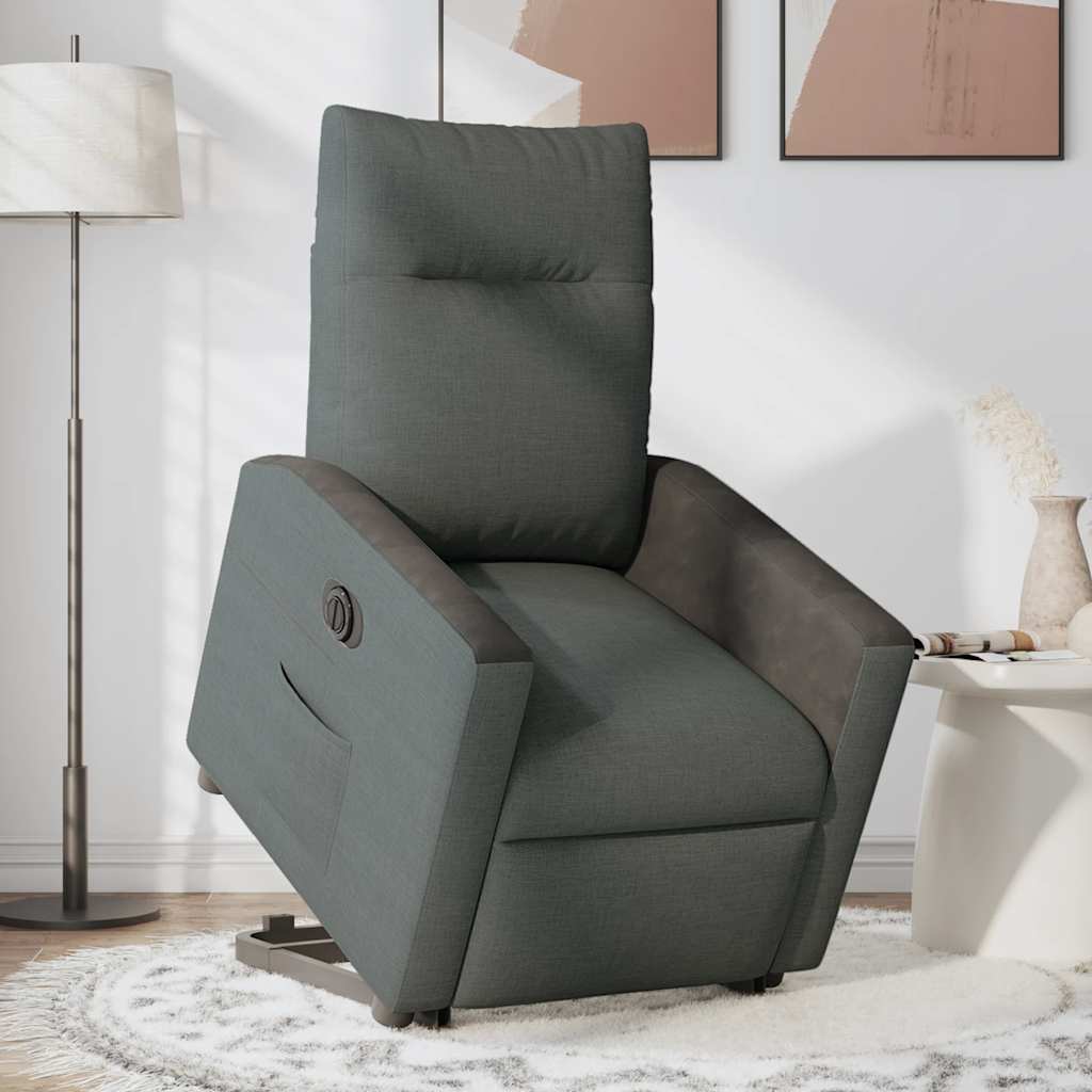 Fauteuil inclinable électrique gris foncé tissu