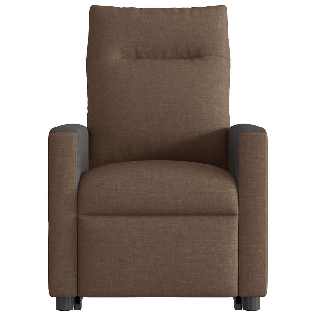 Fauteuil inclinable électrique marron tissu