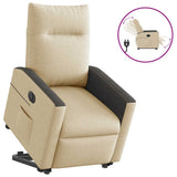Fauteuil inclinable électrique crème tissu