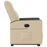 Fauteuil inclinable électrique crème tissu