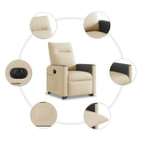 Fauteuil inclinable électrique crème tissu