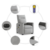 Fauteuil inclinable de massage électrique gris nuage tissu