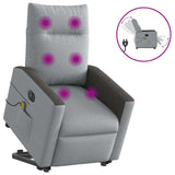 Fauteuil inclinable de massage électrique Gris clair Tissu
