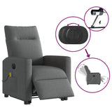 Fauteuil inclinable de massage électrique Gris foncé Tissu