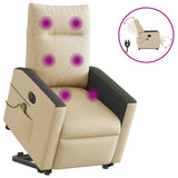 Fauteuil inclinable de massage électrique Crème Tissu