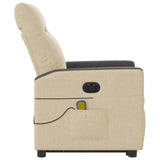 Fauteuil inclinable de massage électrique Crème Tissu