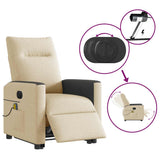 Fauteuil inclinable de massage électrique Crème Tissu