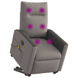 Fauteuil inclinable de massage électrique Taupe Tissu