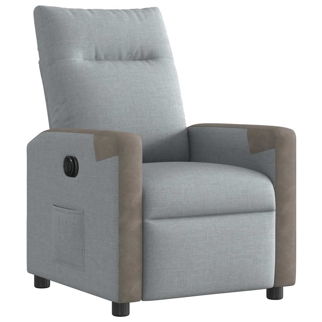 Fauteuil inclinable électrique Gris clair Tissu