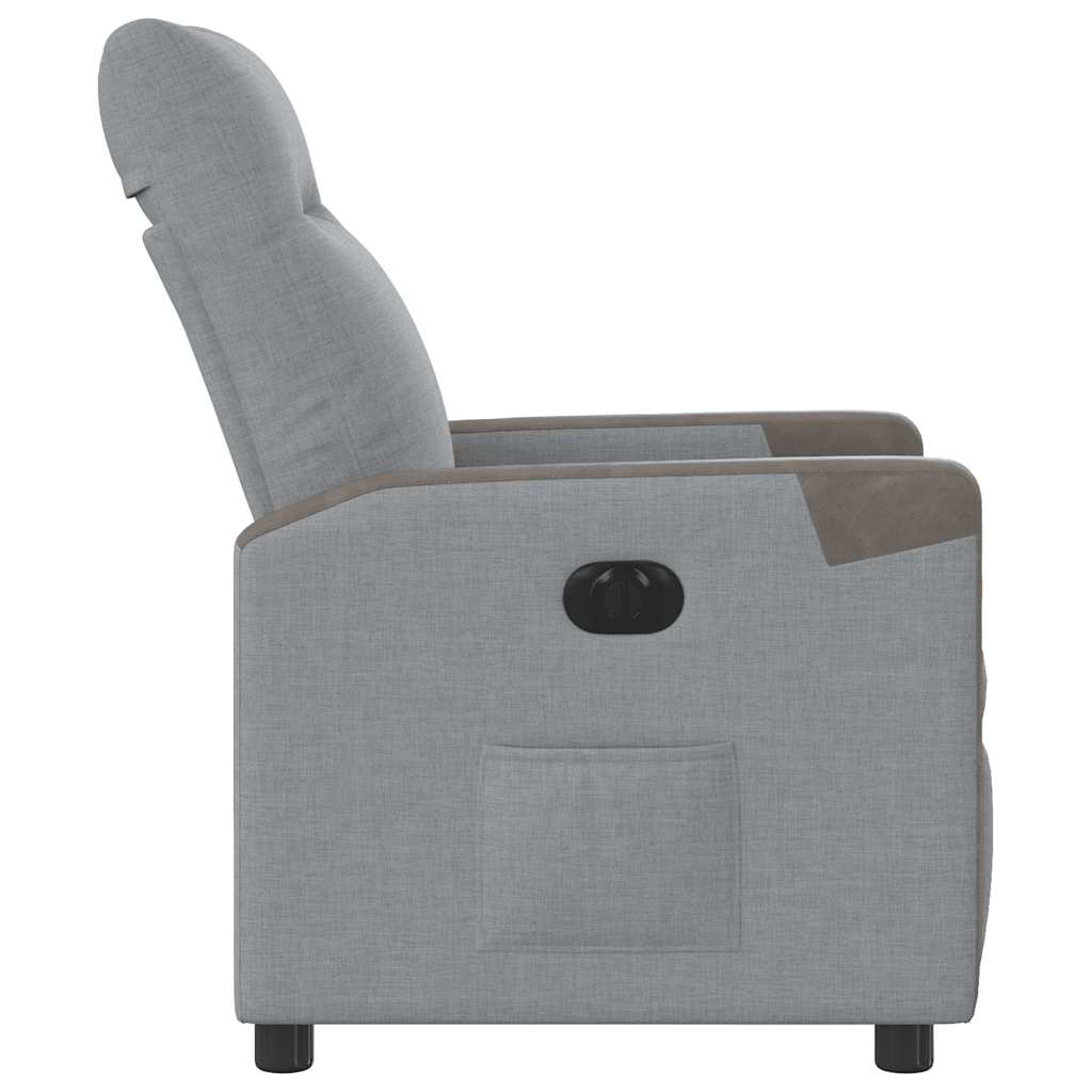 Fauteuil inclinable électrique Gris clair Tissu