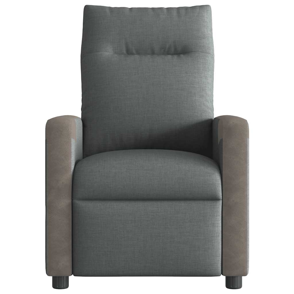 Fauteuil inclinable électrique Gris foncé Tissu