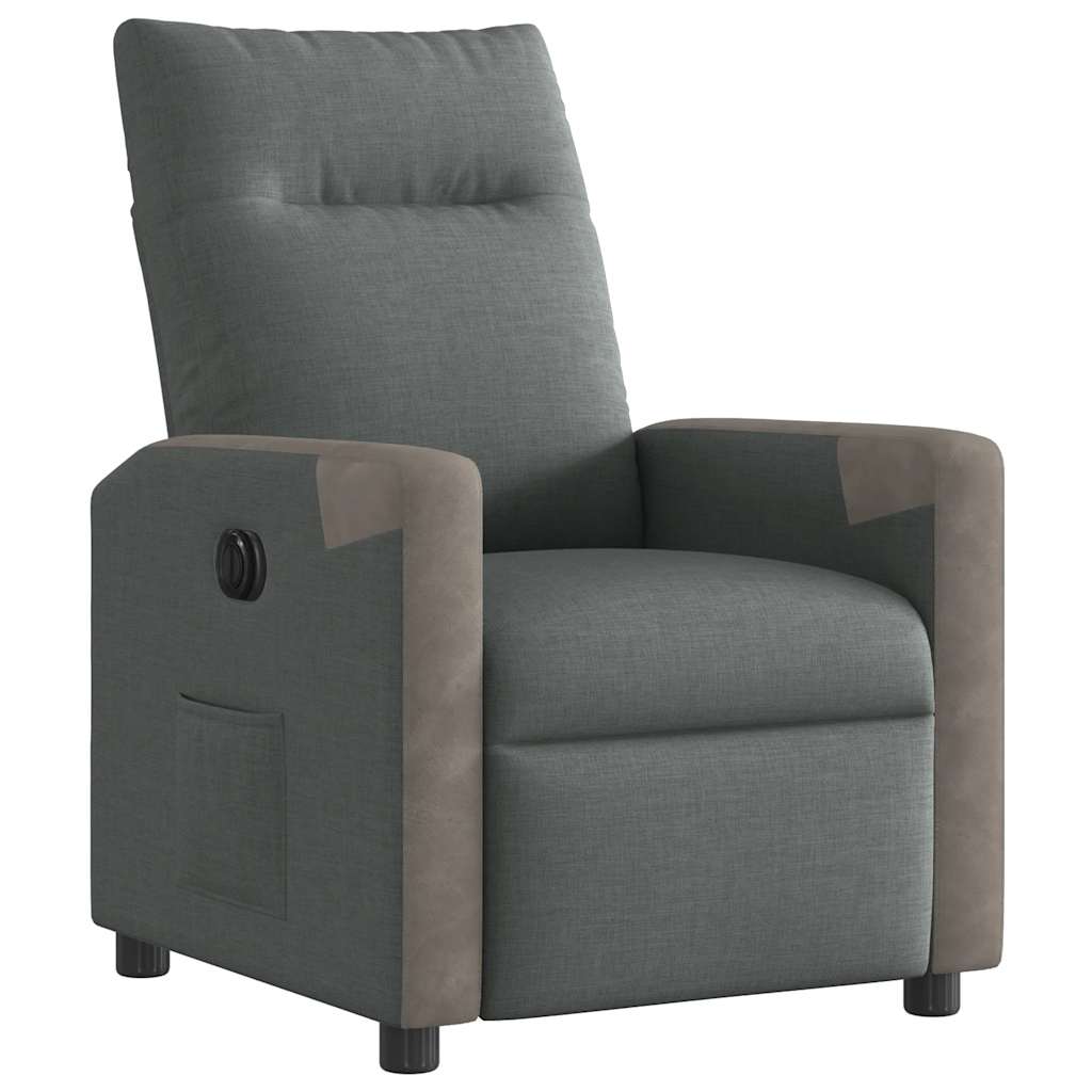 Fauteuil inclinable électrique Gris foncé Tissu
