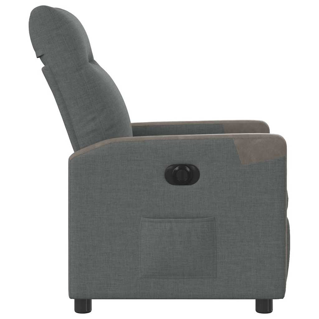 Fauteuil inclinable électrique Gris foncé Tissu
