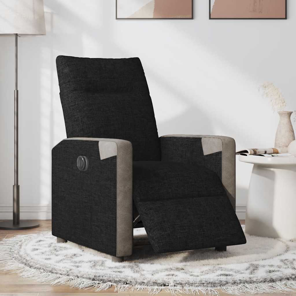 Fauteuil inclinable électrique Noir Tissu