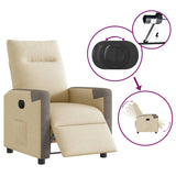 Fauteuil inclinable électrique Crème Tissu
