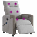 Fauteuil de massage inclinable électrique gris nuage tissu