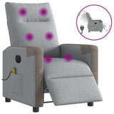 Fauteuil de massage inclinable électrique gris clair tissu