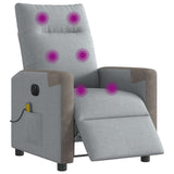 Fauteuil de massage inclinable électrique gris clair tissu