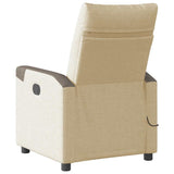 Fauteuil inclinable de massage électrique crème tissu