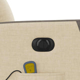 Fauteuil inclinable de massage électrique crème tissu