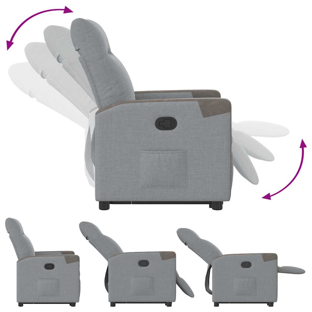 Fauteuil inclinable Gris clair Tissu