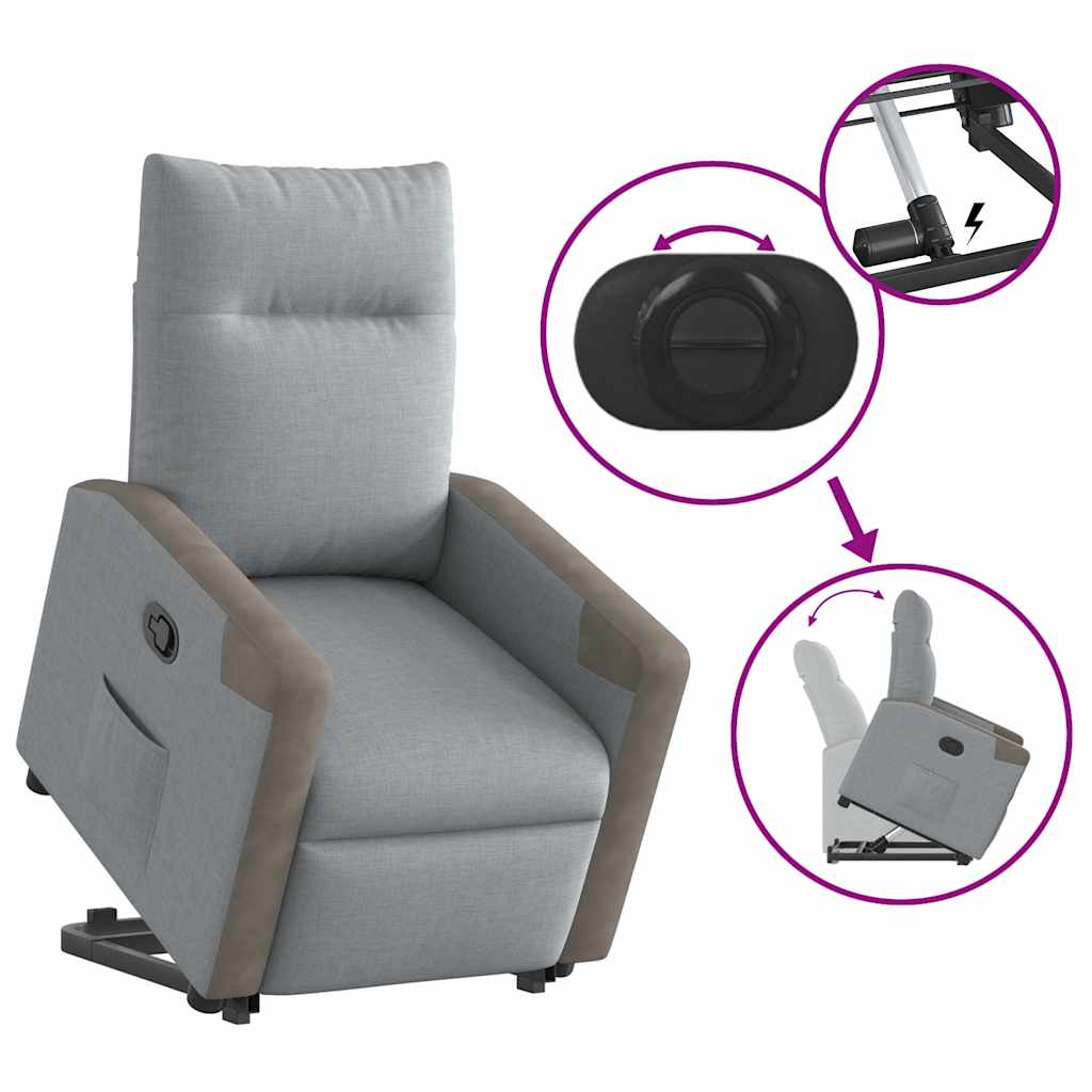 Fauteuil inclinable Gris clair Tissu