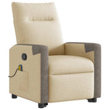 Fauteuil inclinable de massage Crème Tissu