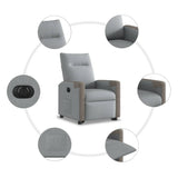 Fauteuil inclinable électrique gris clair tissu