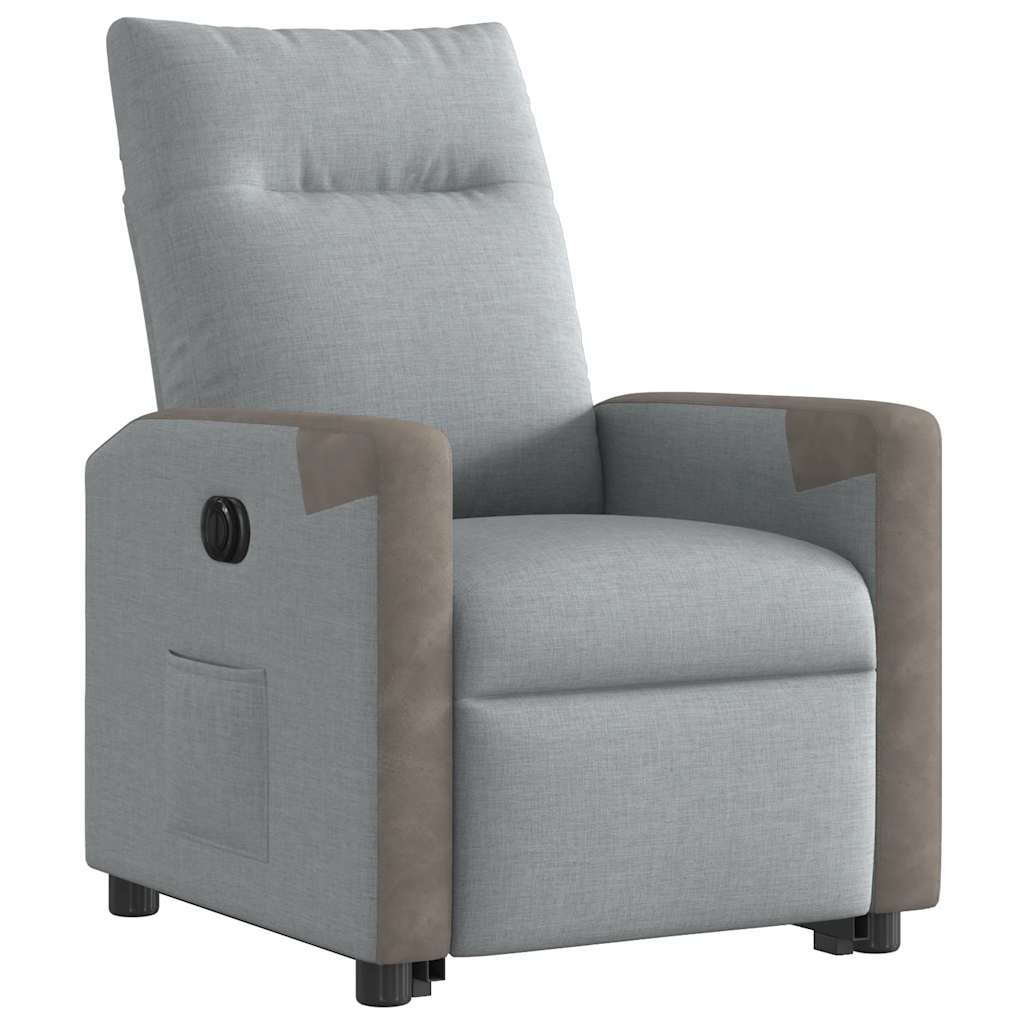Fauteuil inclinable électrique gris clair tissu