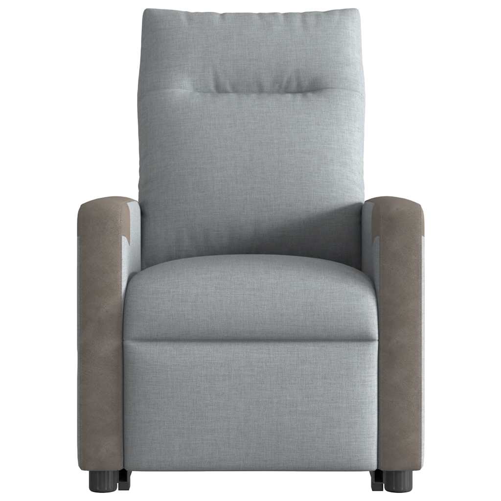 Fauteuil inclinable électrique gris clair tissu