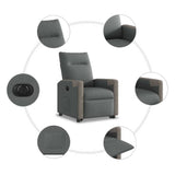 Fauteuil inclinable électrique gris foncé tissu
