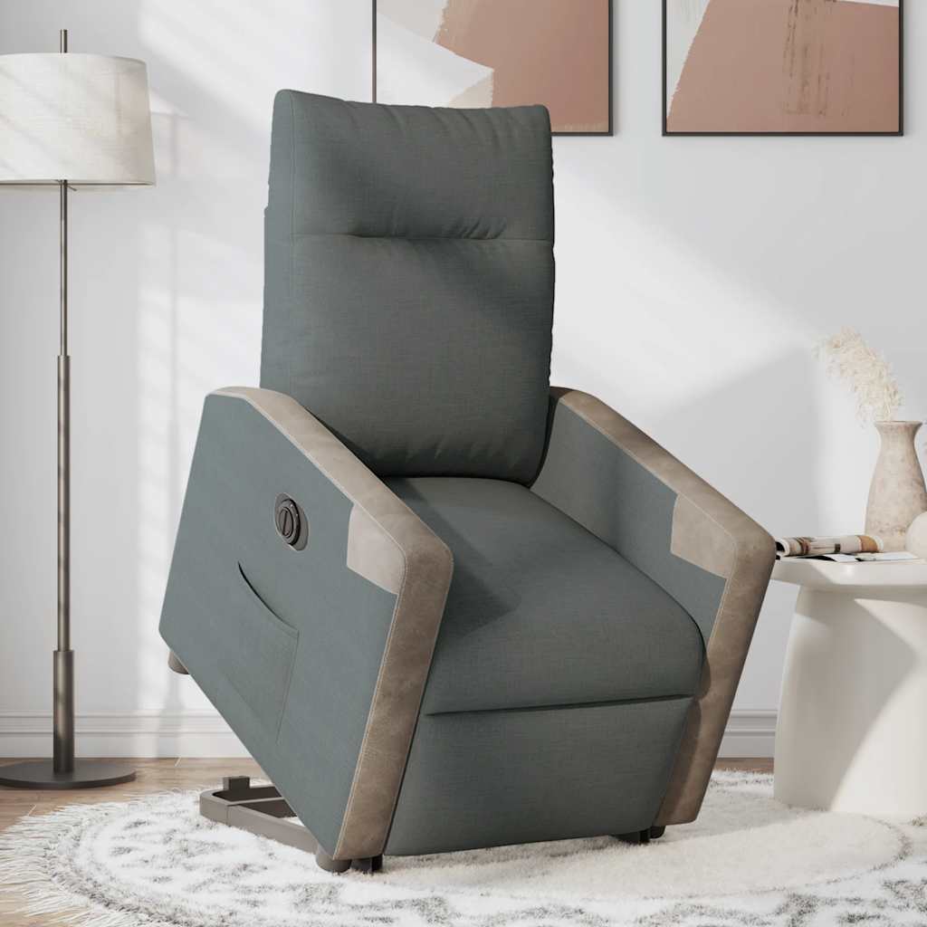 Fauteuil inclinable électrique gris foncé tissu