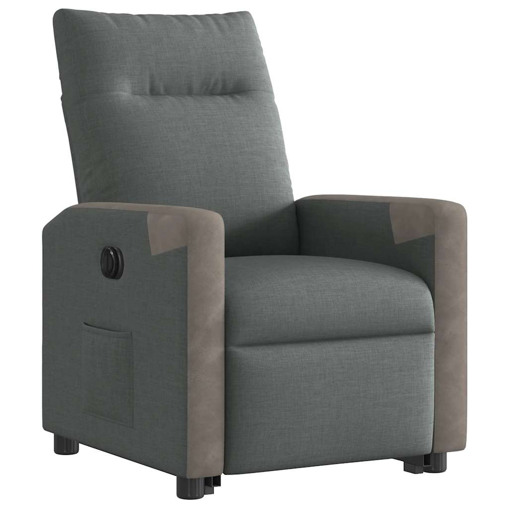 Fauteuil inclinable électrique gris foncé tissu
