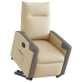 Fauteuil inclinable électrique crème tissu