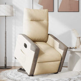 Fauteuil inclinable électrique crème tissu