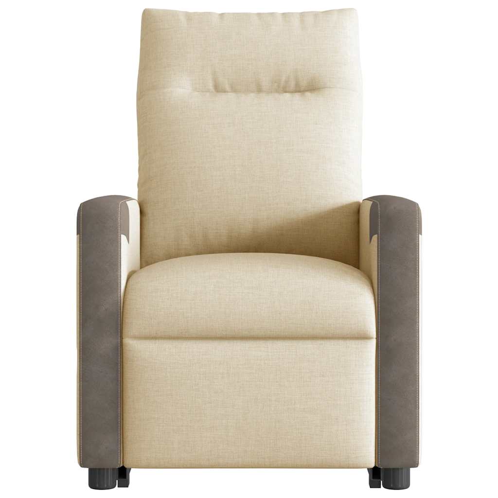 Fauteuil inclinable électrique crème tissu