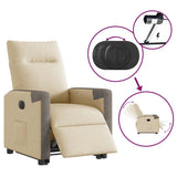 Fauteuil inclinable électrique crème tissu